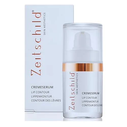 Zeitschild® Lippenkontur Cremeserum – Pflegendes Lippenserum mit Hyaluron, Peptiden & Nelkenextrakt | Für mehr Volumen & definierte Lippenkontur | Ohne Parfüm, Silikone & Konservierungsmittel, 15 ml