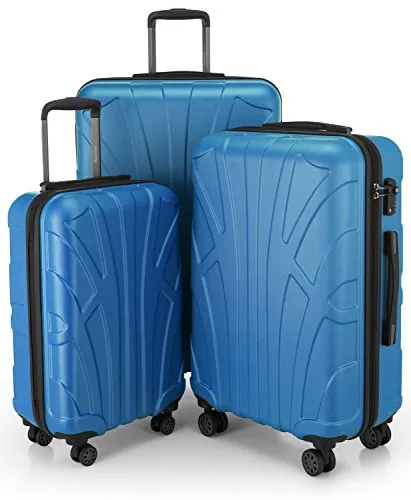 suitline 3er Koffer-Set Trolley-Set - Koffer-Set aus 100% ABS mit TSA-Schloss, ideal für sicheres Reisen. Inkl. handgepäckfreundlichem Koffer (55 cm) und großzügigen Modellen (66 cm, 76 cm) für alle Reisebedürfnisse.
