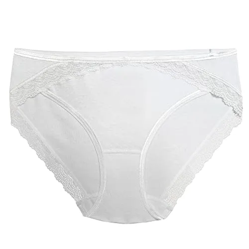 HERMKO 55103103 Damen Mini-Slip mit schönem Spitzenverlauf, Farbe:weiß, Größe:36/38 (S)