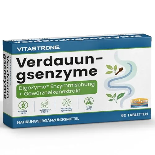 Vitastrong Verdauungsenzyme – 30 Tabletten – Unterstützung für die Nährstoffaufnahme