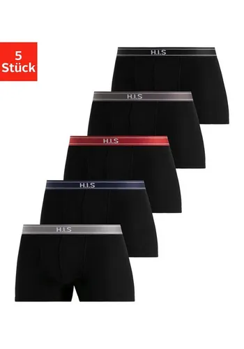 H.I.S Boxershorts für Herren - 5er-Pack, Gr. L, bunt - Herrenunterhosen im stylischen 5er-Pack von H.I.S. Komfortabler Baumwollstretch mit modischem Webbund und Logodetail, ideal für den täglichen Gebrauch.