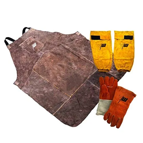 Schweißerschutz Set - Schweißerärmel - Handschuhe - Schürze - Schutzkleidung - Leder - VECTOR WELDING
