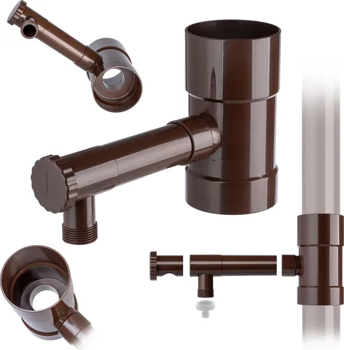 KADAX Regenwasserfänger mit Ventil 90 mm braun