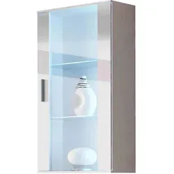 Mirjan24 Hängevitrine in Weiß, Rechteckig, 60x113x29 cm - Moderne Hängevitrine für Ihr Wohnzimmer, gefertigt aus hochwertiger Laminatplatte. Mit Hochglanzfronten und LED-Beleuchtung setzt sie Ihre Lieblingsstücke stilvoll in Szene. Lieferung inkl. Montageanleitung.