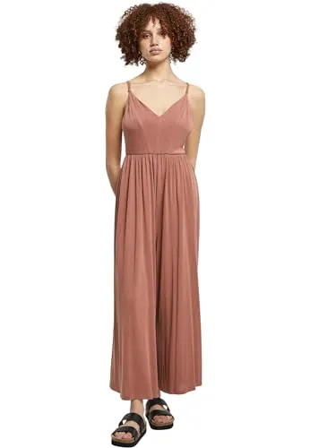 Urban Classics Damen Jumpsuit Ladies Modal Spaghetti Jumpsuit Terracotta XS - Stylischer Damen Jumpsuit aus weichem Modal, ideal für lässige Anlässe. Der Spaghetti-Träger sorgt für einen femininen Look, während die terracotta Farbe trendig und vielseitig ist.
