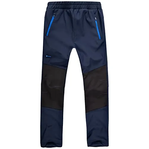 Höhenhorn Tiegun Kinder Softshellhose Dunkelblau/Blau Gr. 140 - Outdoor Hosen für Jungen, wasserdicht und atmungsaktiv, mit warmem Microfleece-Innenfutter für optimalen Komfort und Bewegungsfreiheit.