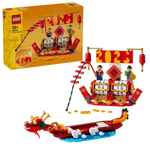 LEGO ICONS Feiertagskalender 40678 - LEGO Bauset für kreative Kinder ab 10 Jahren, mit Bauoptionen für das Mondneujahrsfest und Drachenbootfest, inklusive Minifiguren und symbolträchtigen Details.