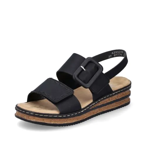 Rieker Damen Klassische Sandalen 62950 in schwarz von Rieker