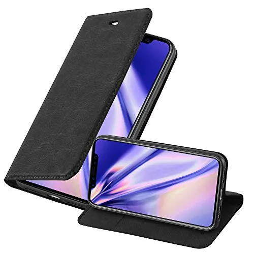 Cadorabo Hülle kompatibel mit Apple iPhone X/XS aus Premium Kunst Leder Flip Klappbare Stoßfeste Magnetische [Standfunktion] [Kartenfächern] Cover Hülle für iPhone X/XS Tasche in Schwarz