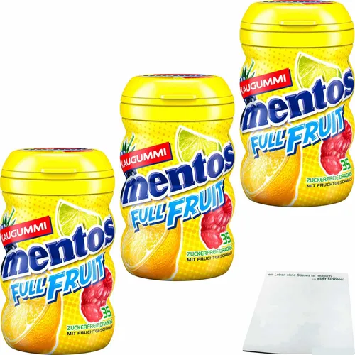 Mentos Kaugummi Full Fruit 3er Pack 3x70g Dose usy Block