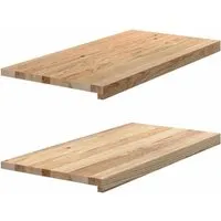 vidaXL Fensterbänke 2 Stk. Unbehandelt 80x40x2 cm aus Massivholz Eiche - Fensterbänke aus robustem Eichenholz, ideal für eine natürliche Optik und vielseitig gestaltbar. Pflegeleicht und perfekt für die Präsentation von Deko oder Pflanzen.