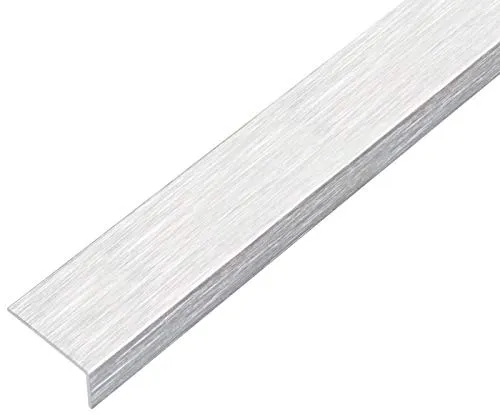 Alberts 489120 Winkelprofil | selbstklebend | Aluminium, edelstahldesign, hell | 1000 x 25 x 15 mm