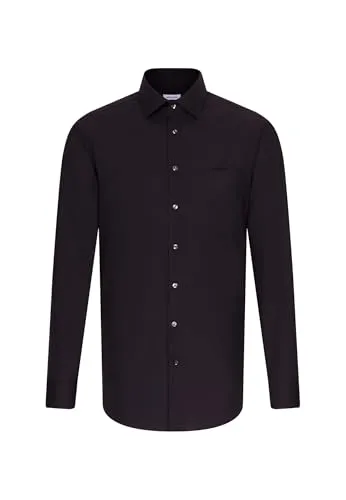 Produktbild Seidensticker Herren Regular Bügelfrei Kent Langarm Business Shirt, Schwarz, 39 EU