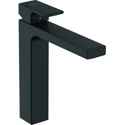 hansgrohe Vernis Shape Waschtischarmatur 71562670 - Elegante Waschtischarmatur in mattschwarz mit Zugstangen-Ablaufgarnitur. EcoSmart Technologie für effizienten Wasserverbrauch und komfortable Nutzung.