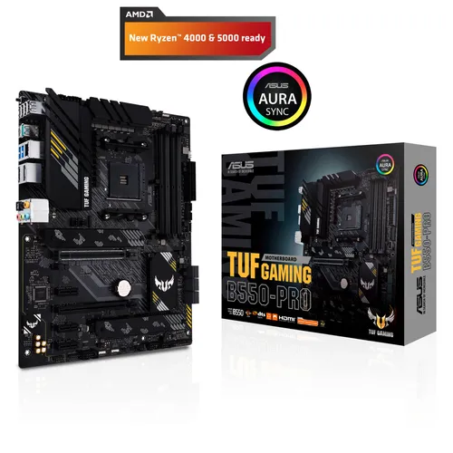 ASUS TUF GAMING B550-Pro - AM4 ATX Mainboard, robustes Design für Gamer und leistungsstarke Systeme