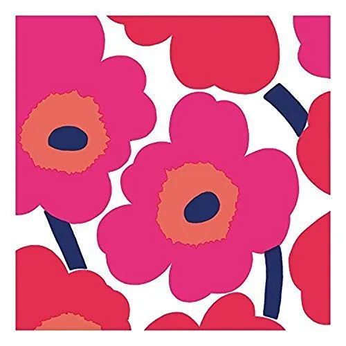 Boston International Ihr Ideal Home Range Party-Servietten Marimekko Einweg-3-lagig, Papierservietten-Set, 16,5 x 16,5 cm, Unikko (rot), 20 Stück