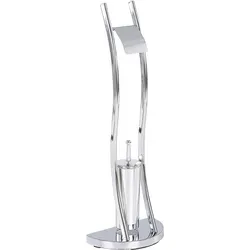 Beliani Freistehender Toilettenpapierständer mit Bürste Silber - Toilettenpapierhalter aus langlebigem Stahl, modern und stabil. Inklusive praktischer Toilettenbürste für mehr Ordnung im Badezimmer.