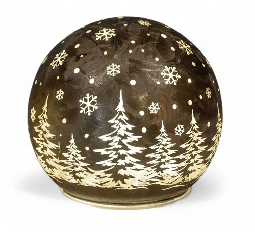 formano LED Deko-Kugel Frosty Braun 12cm mit Timer