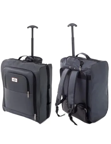 Handgepäck Rucksack Koffer 55x40x20 cm | Leichter 2-in-1 Kabinentrolley mit Rollen und Schulterträger
