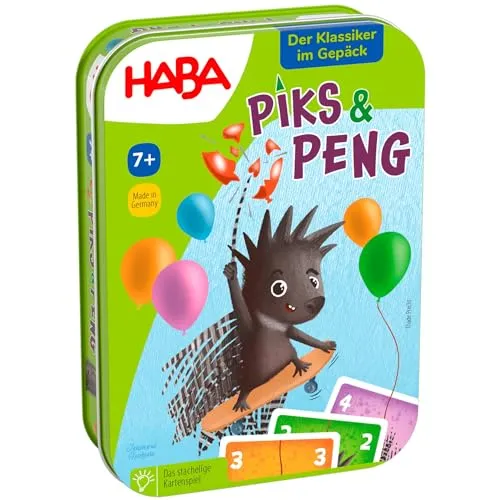 HABA Piks & Peng - Knalliges Kartenspiel für die ganze Familie - Spannender Wettkampf mit einfachen Regeln ab 7 Jahren - Ideal für unterwegs - 2011102001