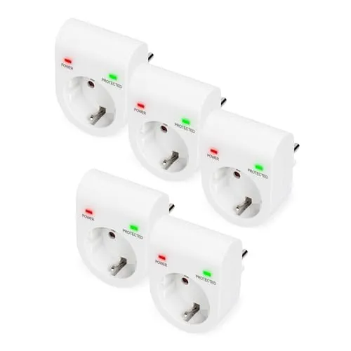DIGITUS Überspannungs-Schutzadapter – 5 Stück – Max. 13.500 A
