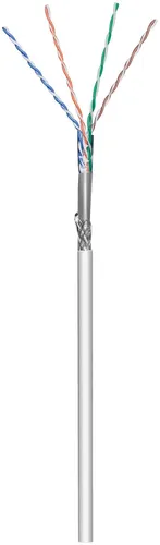 Goobay CAT 5e Netzwerkkabel, SF/UTP, Grau - Kupferkaschierter Aluminiumleiter (CCA), AWG 26/7 (stranded), PVC-Kabelmantel