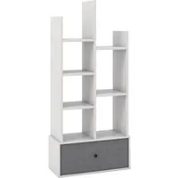 Costway Bücherregal Baumform Weiß 53 x 24 x 118 cm - Praktisches Bücherregal in Baumform mit 7 Ebenen und Schublade für optimale Aufbewahrung. Ideal für Büro oder Wohnzimmer, stabil und kippsicher für langanhaltende Nutzung.