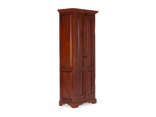 Woodkings® Kleiderschrank Catana 2-türig aus Massivholz - Kleiderschrank aus hochwertiger Pinie in kolonial braun, ideal für Flur und Dielen. Bietet viel Stauraum mit stabiler Kleiderstange und rustikalem Design.