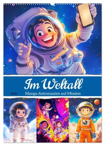 Rose Hurley | Im Weltall. Manga-Astronauten auf Mission (Wandkalender 2026) - Entdecken Sie eine kosmische Reise mit mutigen Manga-Charakteren. Dieser Wandkalender 2026 bringt Humor und Science-Fiction in Ihr Zuhause. Perfekt für Comic-Fans!