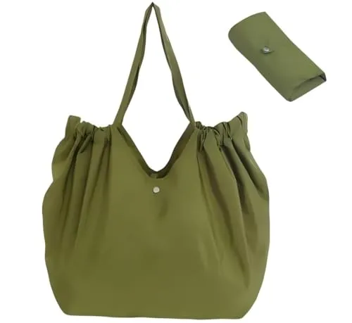 Extra Große Faltbare Einkaufstasche - Wiederverwendbare Shopper Tote Bag - Damentaschen, ideal für den Strand oder den Einkauf, mit großzügigem Fassungsvermögen von 35L und praktischem Kordelzugverschluss.