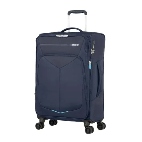 American Tourister® Weichgepäck-Trolley Summerfunk 67 cm - Erweiterbar und leicht - Koffer mit 4 Rollen, ideal für Reisen, leicht und erweiterbar für mehr Stauraum. Mit Schloss und Teleskopgriff für komfortables Reisen.