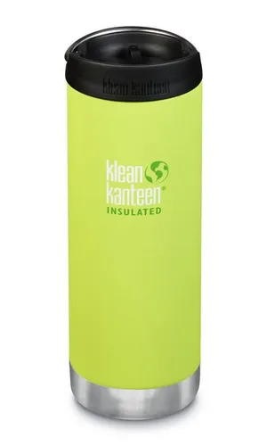 Klean Kanteen TKWide VI Trinkflasche, Juicy Pear (matt), 473ml - Edle 18/8 Edelstahl-Trinkflasche mit schlankem Design, ideal für die meisten Getränkehalter. BPA-frei und ausgestattet mit praktischem Café Deckel.