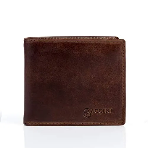 BACCINI EastWest Geldbeutel Leandro - Handgefertigte Ledertasche mit RFID Schutz - Eleganter Geldbeutel aus hochwertigem Anilinleder (12 x 10 x 2 cm) mit vielen Fächern für optimale Organisation. Ideal für Freizeit, Arbeit und Reisen – stilvoll, langlebig und nachhaltig.