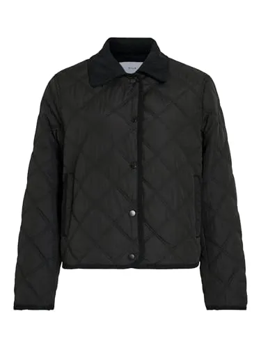Vila Blouson Stepp-Design mit Druckknöpfen - Modisches Must-have - Funktionsjacke aus 100% Polyester, wärmend und ideal für den Alltag. Der elegante Rundhalsausschnitt und die Eingrifftaschen machen sie zum perfekten Begleiter für kalte Tage.