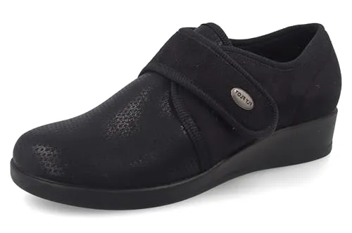 Fly Flot D. Hausschuhe in Schwarz, Gr. 37 - Bequeme Damenhausschuhe mit flexiblem Memory-Foam Fußbett, ideal für hohen Tragekomfort und optimale Anpassung. Rutschfeste Sohle sorgt für Sicherheit im Alltag.