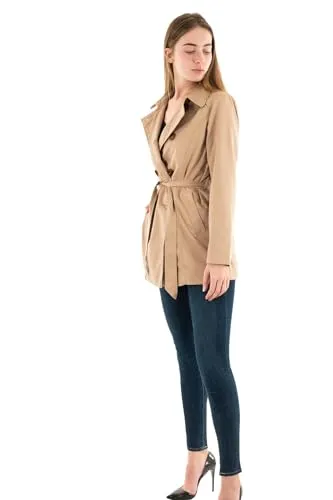 ONLVALERIE Trenchcoat OTW NOOS - Damen-Mantel für die Übergangszeit, oberschenkellang mit Gürtel, klassischer Reverskragen und leicht gefüttert – ideal für stilvolle Outfits.