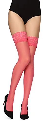 Merry Style Damen transparent Strümpfe MS 200 15 DEN (Korallenrot, M-L (40-44))