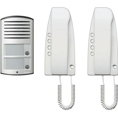 Legrand Zweifam.-Set Audio analog alu/silber 363221 - Haus-Alarmanlagen: Analoges Audio-Set mit Türstation und zwei Innenstationen, ideal für komfortable Kommunikation in Zweifamilienhäusern.