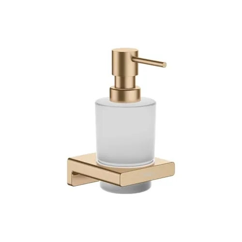 hansgrohe AddStoris Lotionspender, Bronze gebürstet 41745140 - Eleganter Seifenspender für die Wandmontage, aus hochwertigem Mattglas und Metall, ideal für eine stilvolle Badezimmergestaltung.