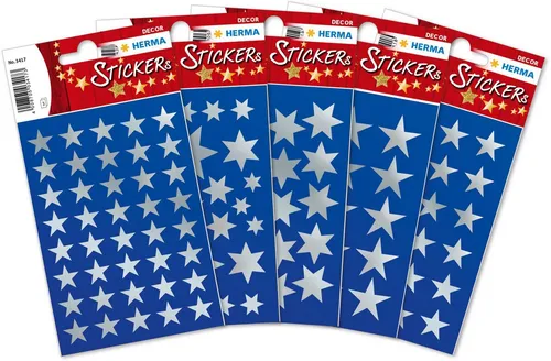 HERMA Etiketten Sticker-Set Weihnhachtssterne silber