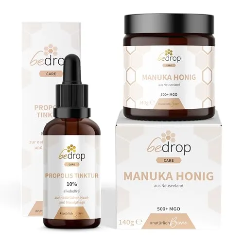 bedrop | Das Kinder Set - Manuka Honig MGO 500+ & Propolis Tinktur 10% (ohne Alkohol/alkoholfrei)