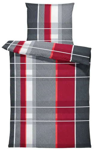 One Home Winterbettwäsche Thermofleece, 2-teilig kariert