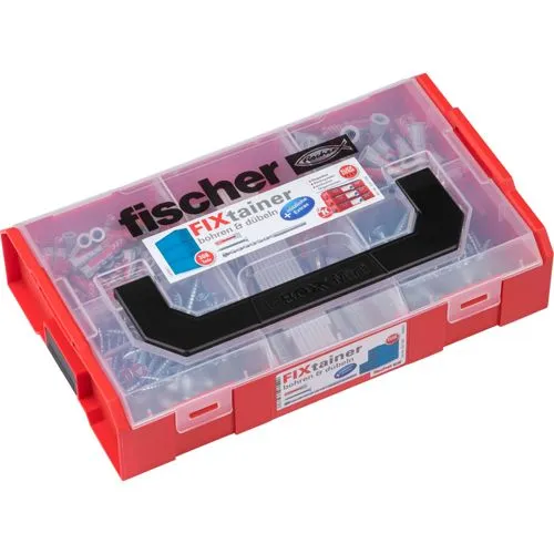 Fischer Schrauben-Dübel-Set 547166 - 306-teiliges Set mit Universaldübel und Bohrer - Schrauben, Nägel, Dübel – 306-teiliges Set mit 150 DuoPower Universaldübel und 150 Schrauben. Inkl. praktischer Sortierkasten für einfache Aufbewahrung und Transport, ideal für Profis und DIY-Heimwerker.