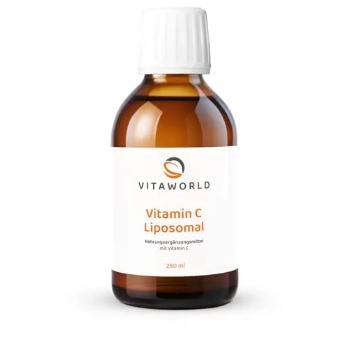 vitaworld Liposomales Vitamin C 1000 mg - Flüssiges Vitamin C mit Orangenaroma - Vitamin C Präparate mit maximaler Bioverfügbarkeit für optimale Unterstützung des Immunsystems. Hochdosiert mit 1000 mg pro Tagesdosis und angenehmem Geschmack.