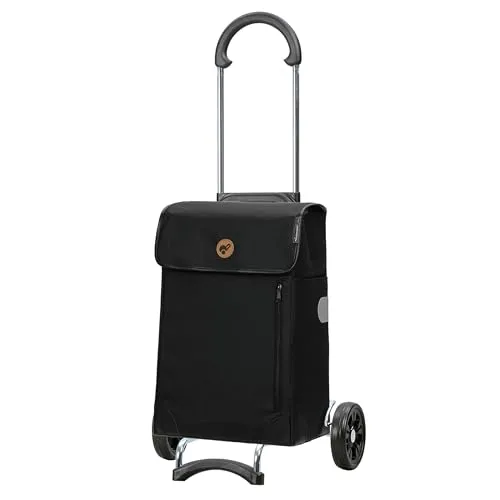 Andersen Scala Shopper Weda - Eleganter Einkaufstrolley 101 cm (schwarz) - Einkaufstrolleys mit 40 l Volumen und wasserabweisendem Material. Ideal für sicheres Einkaufen mit praktischen Fächern und Flüsterrädern für leisen Transport.