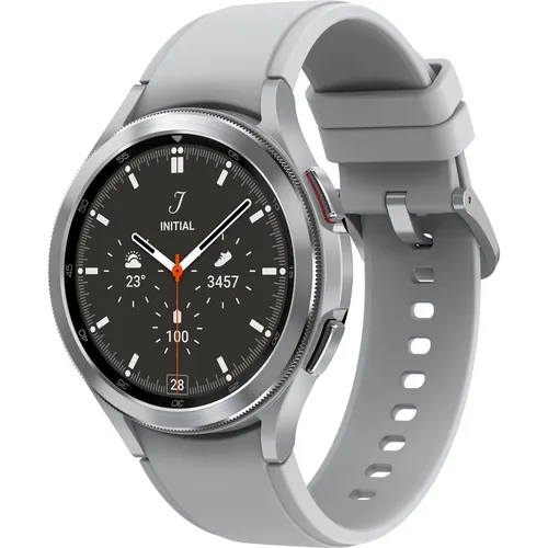 Samsung Galaxy Watch4 Classic 46mm LTE Silber - Smartwatch mit Körperzusammensetzungsanalyse - Smartwatch mit BioActive-Sensor zur Echtzeitmessung der Körperzusammensetzung, Blutdrucküberwachung und Schlafanalyse für ein gesundes Leben.