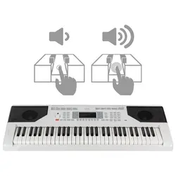 FunKey 61 Edition Touch Weiß - Vielseitiges 61-Tasten-Keyboard - Keyboards mit Touch Response, LCD Display, 300 Sounds & Rhythmen. Ideal für Anfänger und Fortgeschrittene mit umfangreichen Lernfunktionen und Begleitautomatik.