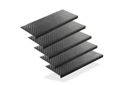 BigDean 5 Stück Stufenmatten aus Gummi – Anti-Rutsch für Außenbereiche - Stufenmatten aus Gummi (75 x 25 cm) für sicheren Halt auf Beton-, Stein- oder Holztreppen im Freien, witterungsbeständig und pflegeleicht.