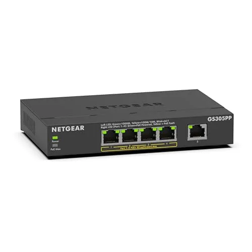 NETGEAR GS305PP Unmanaged Switch 5x 1G Ethernet von NETGEAR
