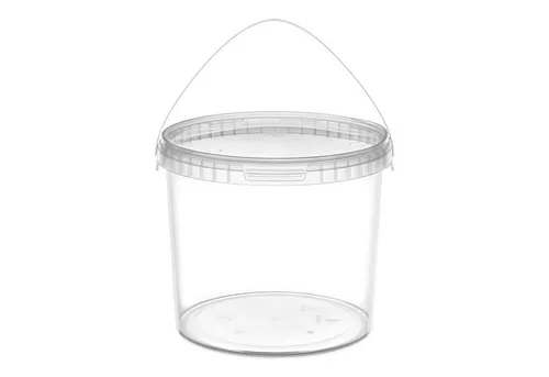 Garronda Putzeimer Eimer mit Deckel 5 L für Lebensmittel und Chemikalien GD-0114, (5-tlg., Set), Transparent